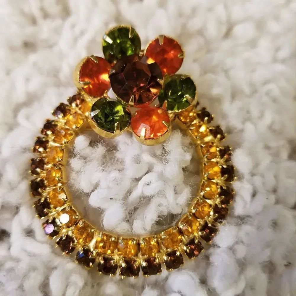 Vintage Rhinestone Brooch Pin